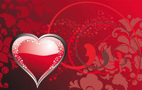 Elegant Heart Red Card Vector Free Download