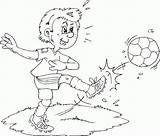 Ball Coloring Kicking Boy Soccer Pages Football Boys Practice Playing William Finished sketch template