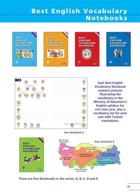 english vocabulary notebook   publishing  kitabevi