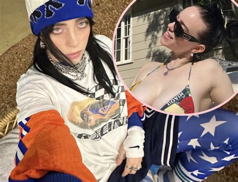 billie eilish reveals chest tattoo   rare bikini photo perez hilton