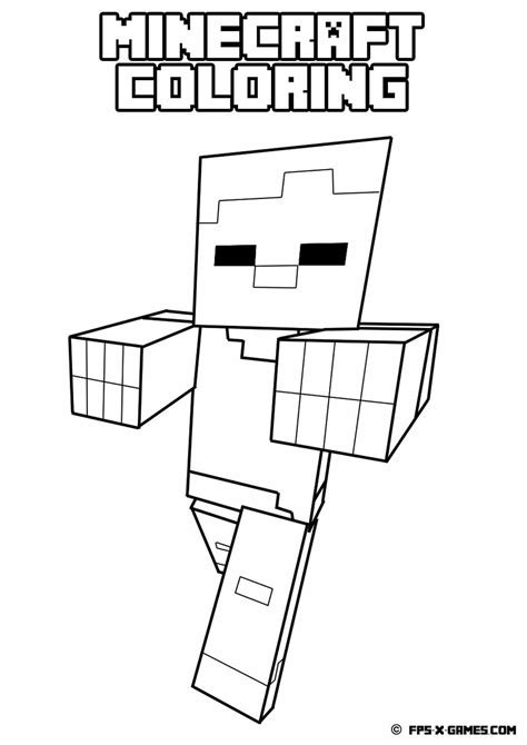 minecraft zombie coloring pages  getcoloringscom  printable