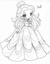 Coloring Pages Chibi Princess Sketch Anime Cute Print Belle Printable Disney Galaxy Easy Milky Way Yampuff Beauty Girls Beast Preschool sketch template