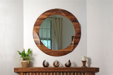mirror  wood wall decor attractive wall decoration  reclaimed wood wall art themes