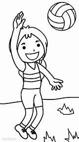 Volleyball Coloring Pages Printable Kids Drawing Player Color Cool2bkids Getdrawings Getcolorings sketch template