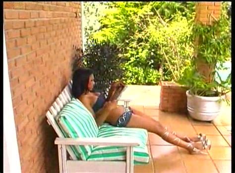 Filthy Brunette Tranny Outdoor Fuck