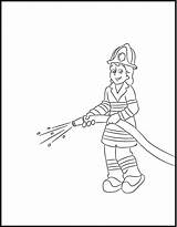Firefighter Coloring Pages Kids Female Printable Template Popular sketch template
