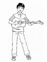 Guitar Player Coloring Acostic Pages Objects Surfnetkids sketch template
