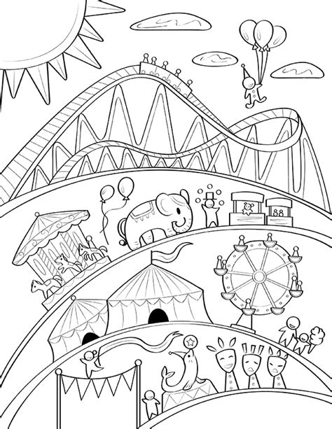 printable carnival coloring pages  printable templates