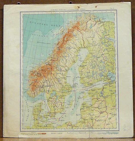 kniha norsko svedsko  pobaltske staty mapa  atlasu antikvariat benes