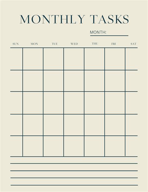 monthly tasks planner customizable monthly planner template shutterstock