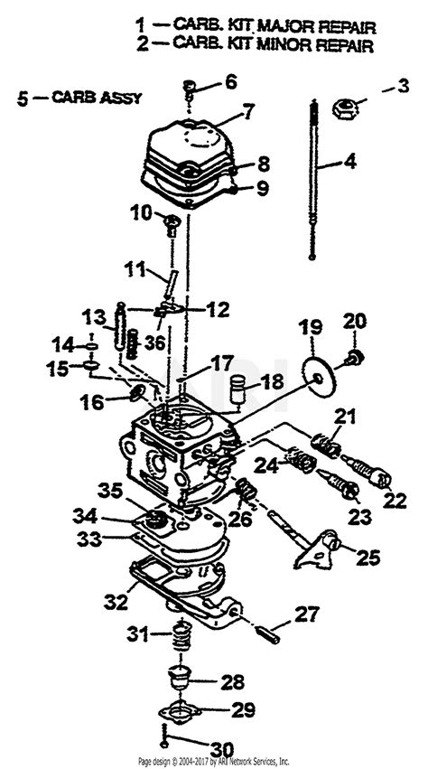 homelite  parts diagram  carburetor