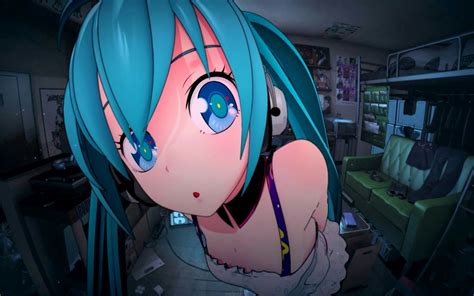 デスクトップ壁紙 アニメの女の子 初音ミク ボーカロイド 青い髪 青い目 1440x900 ivayla 2200055