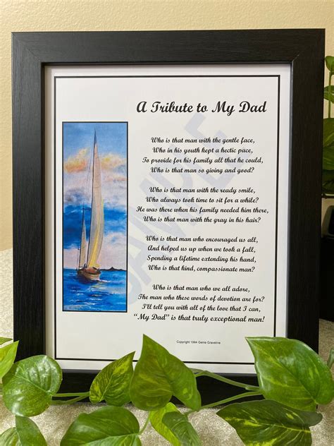 A Tribute To My Dad Dad Poem Instant Digital Download Father Etsy