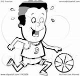 Basketball Dribbling Ball Boy Cartoon Clipart Cory Thoman Outlined Coloring Vector Regarding Notes sketch template