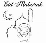 Eid Mubarak Colouring Islamic sketch template