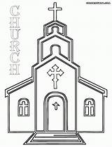 Church Coloring Pages Printable Kids Drawing Simple Children Building Template Drawings Sketch Templates Paintingvalley sketch template