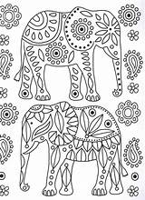 Colouring Interpark Elephants Drus Malvorlagen sketch template