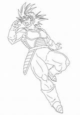 Bardock Lineart Saiyan Dbz Goku Ssj2 sketch template