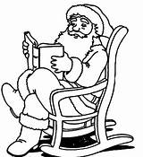 Coloring Pages Christmas Santa Chair Rocking Reading Claus Story Printable Book Visit sketch template