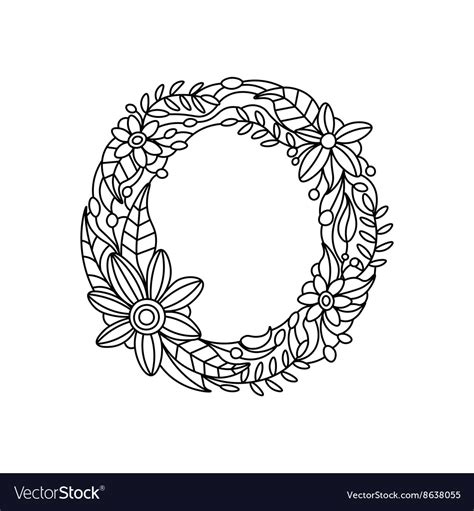 letter  coloring book  adults royalty  vector image
