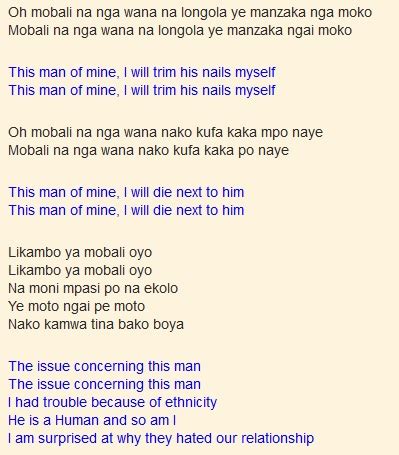 mobali na ngai wana mbilia bel lyrics translation kenya page blog
