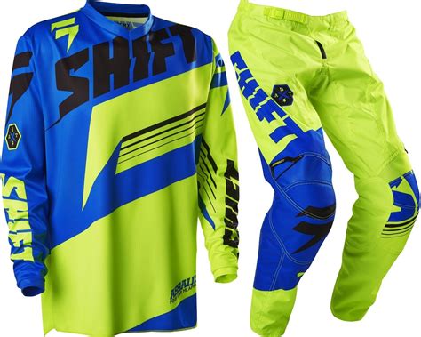 shift youth mx gear assault yellow blue motocross kids pants