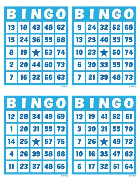 printable standard bingo cards  printable templates