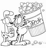 Coloring Popcorn Garfield Pages Printable Sheet Halloween Color Kids Sheets Clipart Getdrawings Odie Drawing Kernel Comments Big Getcolorings Choose Board sketch template