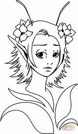 Coloring Pages Girl Fantasy Elf sketch template