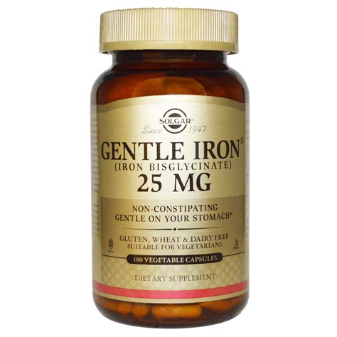 solgar gentle iron  mg  vegetable capsules iherbcom