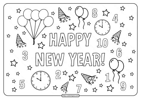 printable happy  year coloring pages