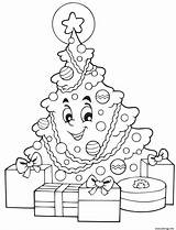 Sapin Coloriage Imprimer Cadeaux Kerstboom Souriant Kleurplaat Kleurplaten Noël Pakjes Coloriages Famili Père Imprimé Vektorgrafiken Illustrationen sketch template