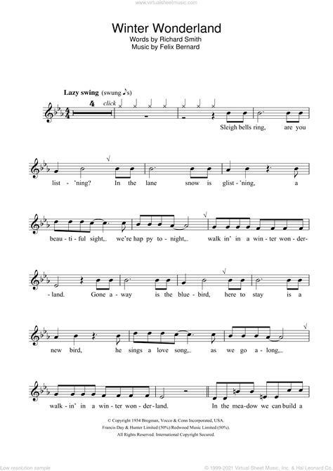 Smith Winter Wonderland Sheet Music For Flute Solo [pdf]