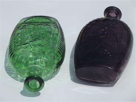 Wheaton Vintage Antique Reproduction Bottles Green And Amethyst Glass
