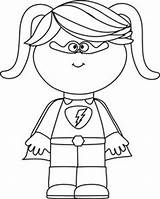 Superhero Girl Clipart Coloring Little Super Hero Template Clip Pages Preschool Superheros Outline Graphics Curriculum Kids Baby Printable Google Mycutegraphics sketch template