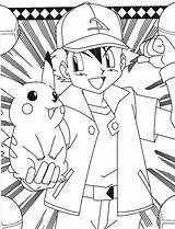 Coloring Ash Pikachu Pages Pokemon Site sketch template