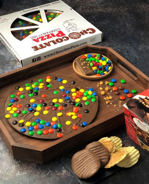 colorful chocolate pizza and peanut butter wings combo