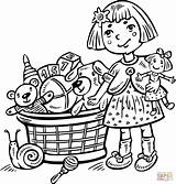 Coloring Toy Girl Box Pages Clipart Her Cartoon Girls Clip Children Coloriage Through Car sketch template