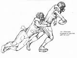 Football Coloring Nfl Players Pages Player College Eagles Jersey Drawing Printable Tackling Packers Sketch Draw Clipart Helmet Realistic Print Easy sketch template