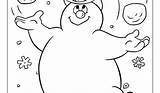 Frosty Snowman Playing Coloring Snowball Tsgos Tablet sketch template