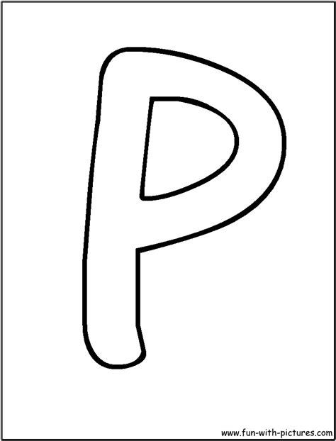 bubble letters p coloring page
