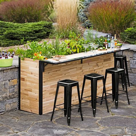plant  bar wooden outdoor bar  planter  green head