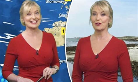 Bbc Weather Carol Kirkwood Stuns In Busty Red Dress For
