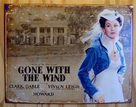 scarlet ohara gone with the wind tin sign clark gable southern belle movie 16a