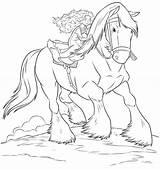 Brave Merida Pixar Kleurplaten Angus Koni Dolina Pferde Wydruku Kolorowanki Ribelle Konie Principessa Coloriamo Horses Outlines Animaatjes Pianetabambini Coloringhome Reit sketch template
