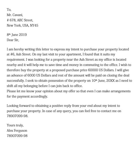 real estate offer letter    write   mous syusa