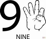 Number Asl Nine Coloring Pages Printable Puzzle Clipartmag sketch template
