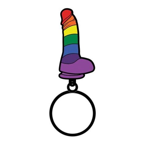 Wood Rocket S Rainbow Dildo Enamel Keychain Sex Toys And Adult