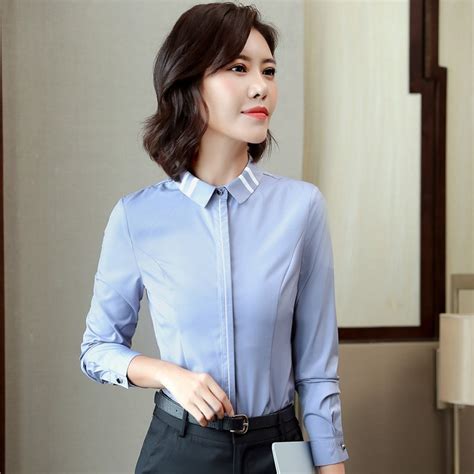 long sleeve fashion uniform designs office ladies blouses shirts
