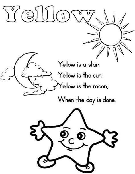 yellow coloring pages  toddlers coloring pages